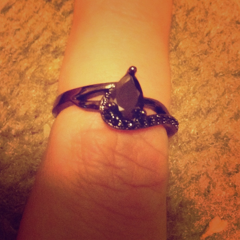 Authentic 18k black gold filled ring